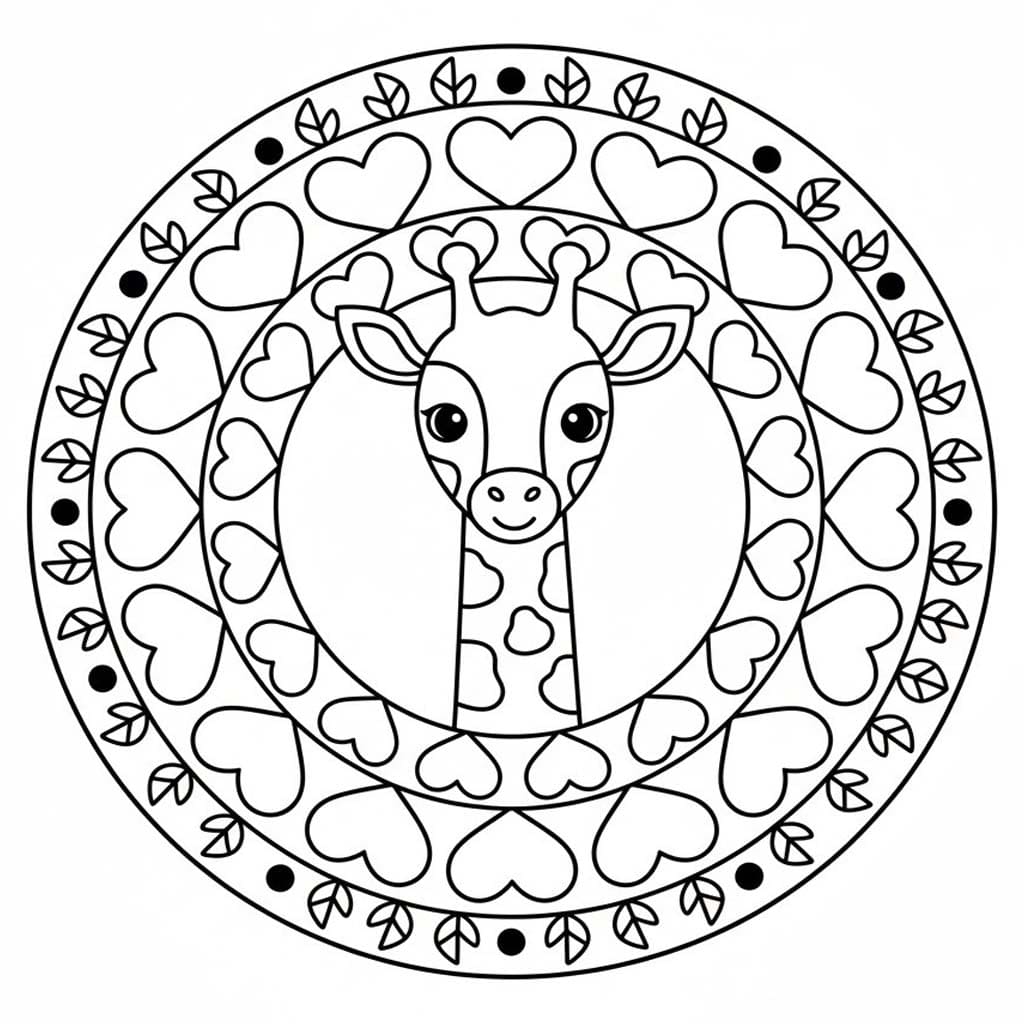 Hayvan Mandala Yazdırılabilir Çiz Boyama Sayfası