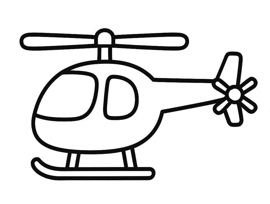 Helikopter çocuklar için ücretsiz yazdırılabilir Boyama Sayfası