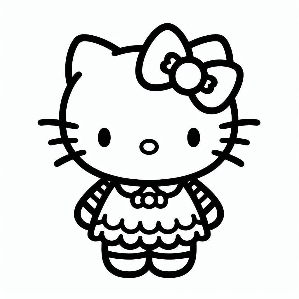 Hello Kitty 1'i çiz Boyama Sayfası