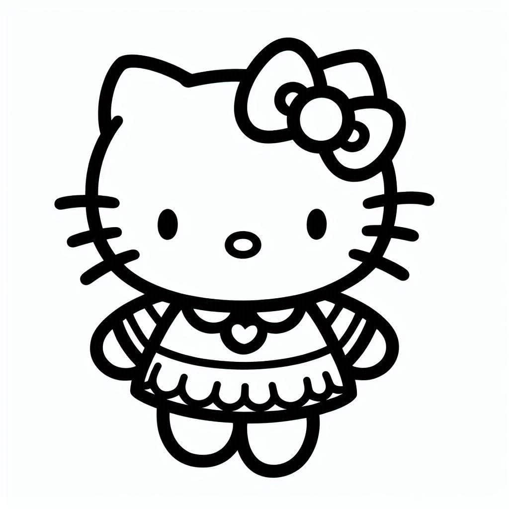 Hello Kitty 3'i çiz Boyama Sayfası