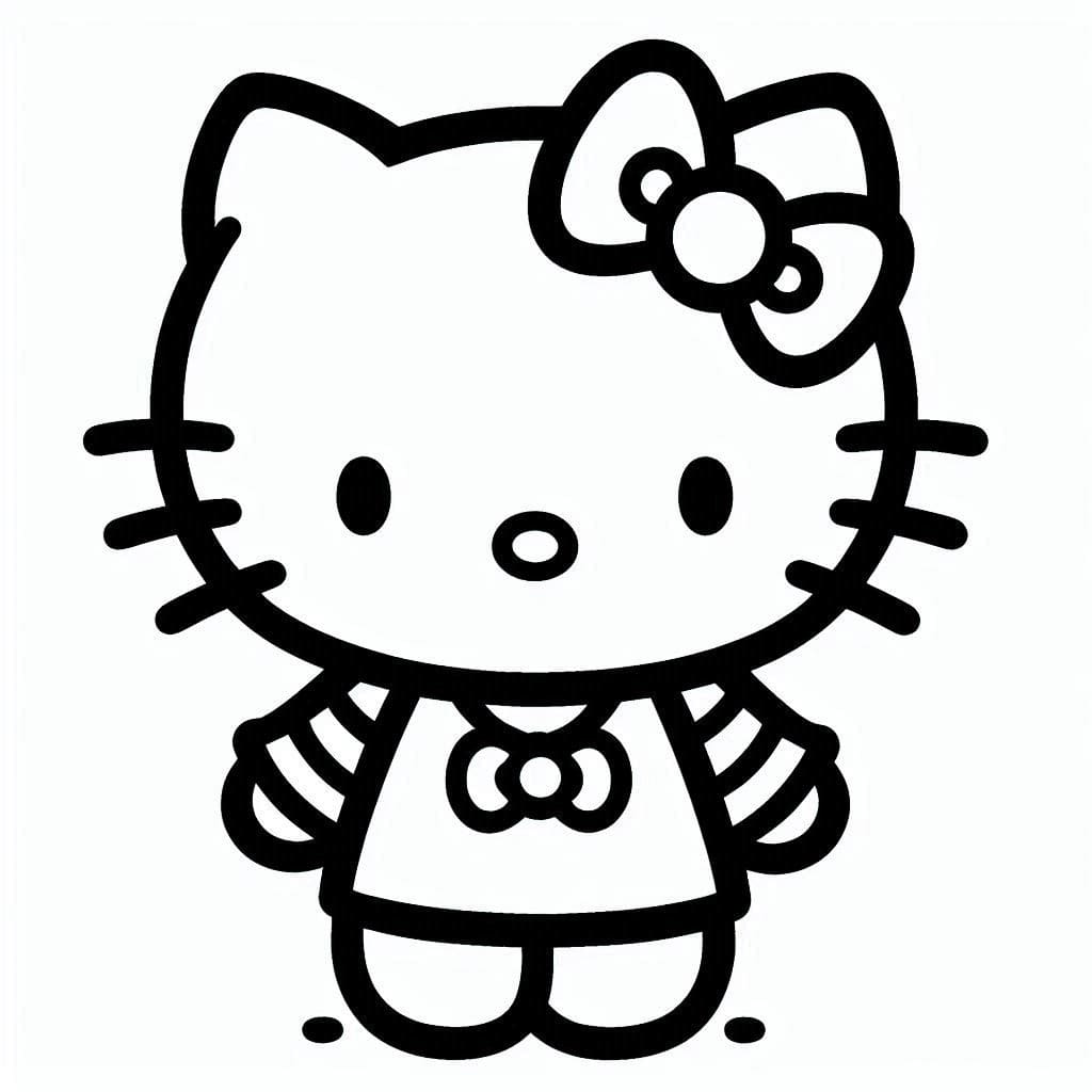 Hello Kitty 4'i çiz Boyama Sayfası