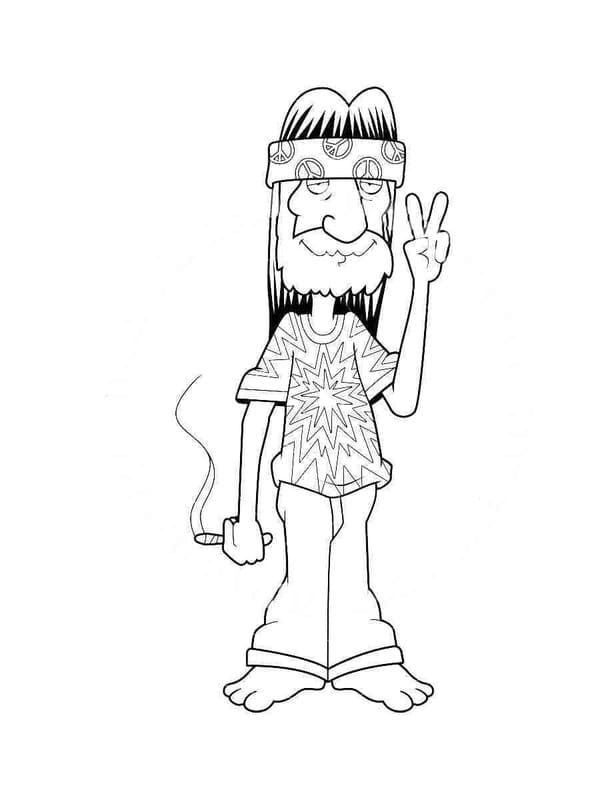 Hippi Çizim Boyama Sayfası