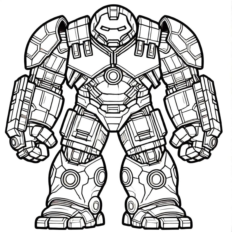 Hulkbuster Ücretsiz kolay Boyama Sayfası