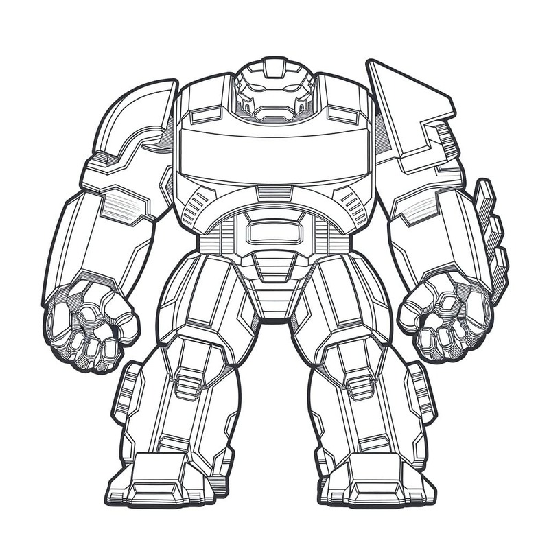 Hulkbuster çocuklar için ücretsiz Boyama Sayfası