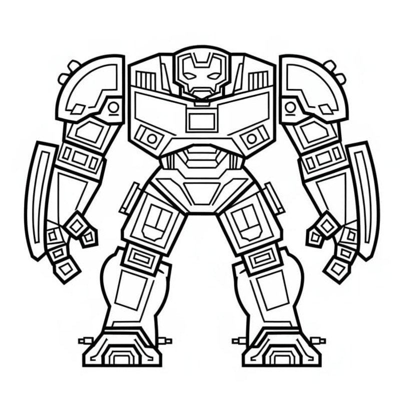 Hulkbuster yazdırılabilir basit Boyama Sayfası