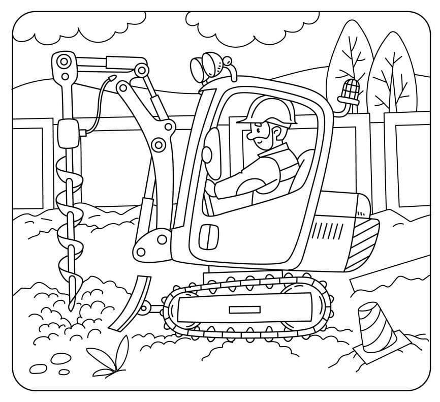 İnşaat Alanı Görüntü Boyama Sayfası