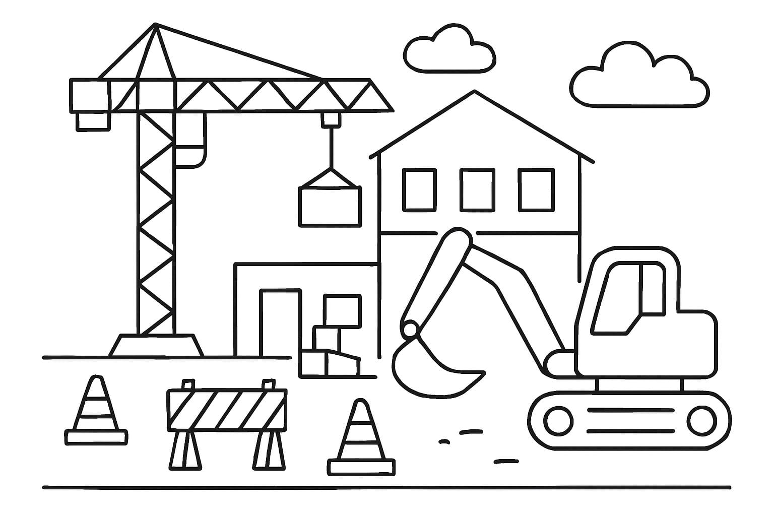 İnşaat Alanı Boyama Sayfası