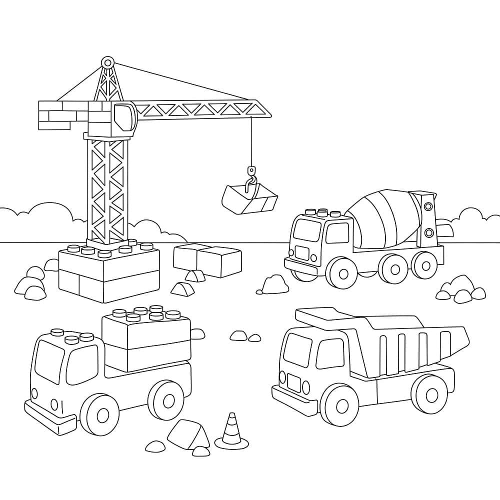 İnşaat Alanı basit Boyama Sayfası