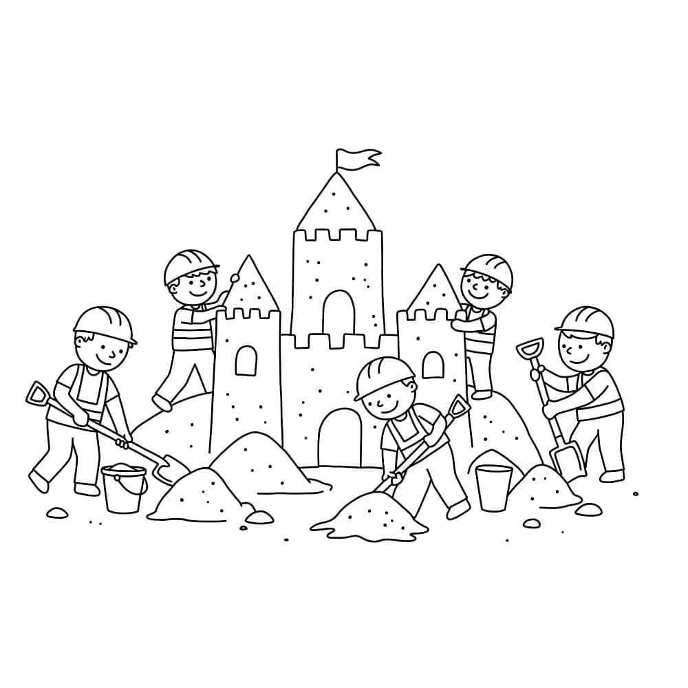 İnşaat Alanı çocuklar için ücretsiz yazdırılabilir Boyama Sayfası