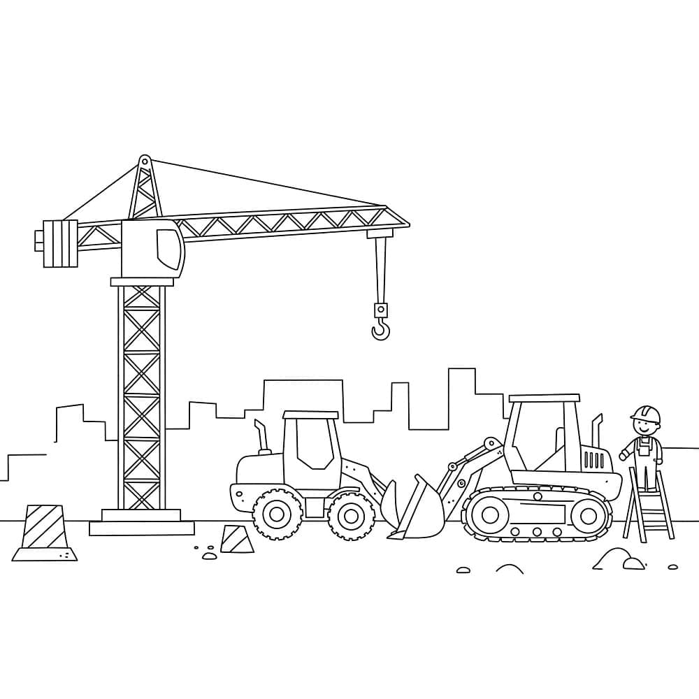 İnşaat Alanı çocuklar için Boyama Sayfası
