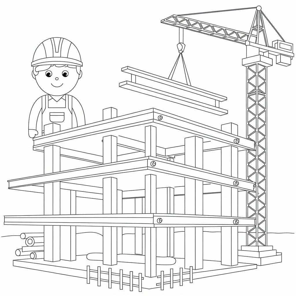 İnşaat Alanı resim Boyama Sayfası