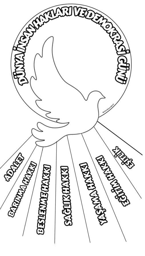 İnsan hakları çocuklar için Boyama Sayfası