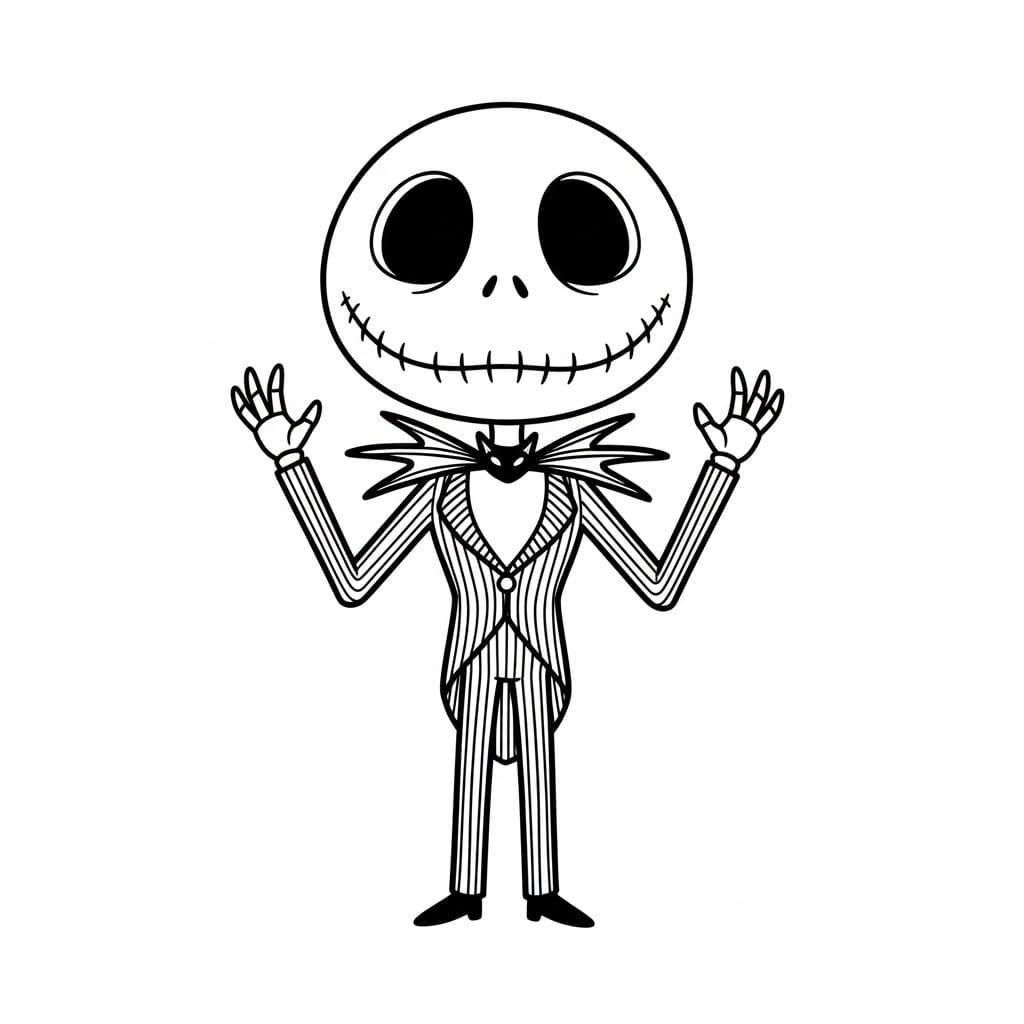 Jack Skellington Ücretsiz Yazdırılabilir Boyama Sayfası