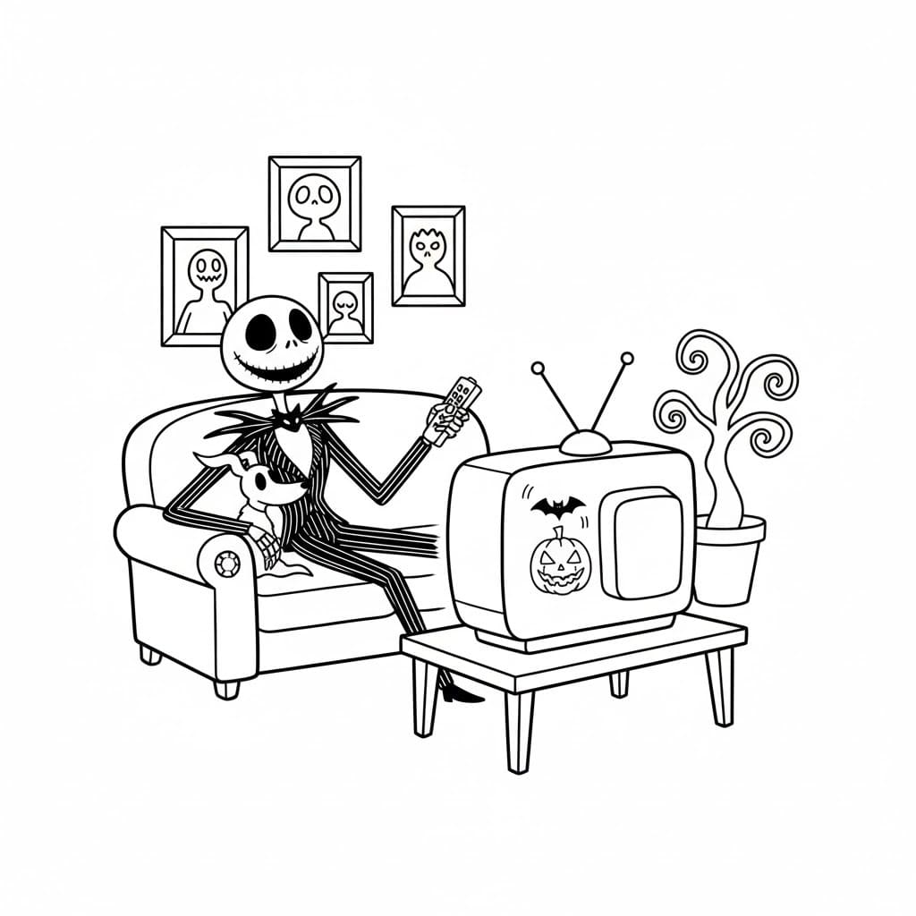 Jack Skellington Ücretsiz Boyama Sayfası