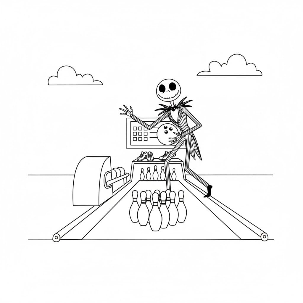 Jack Skellington çocuklar için ücretsiz Boyama Sayfası