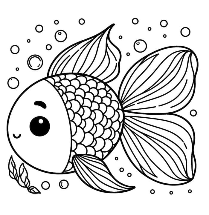 Japon Balığı 1 Boyama Sayfası