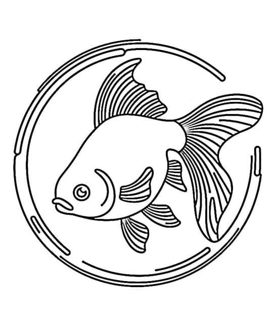 Japon Balığı Yazdırılabilir Boyama Sayfası