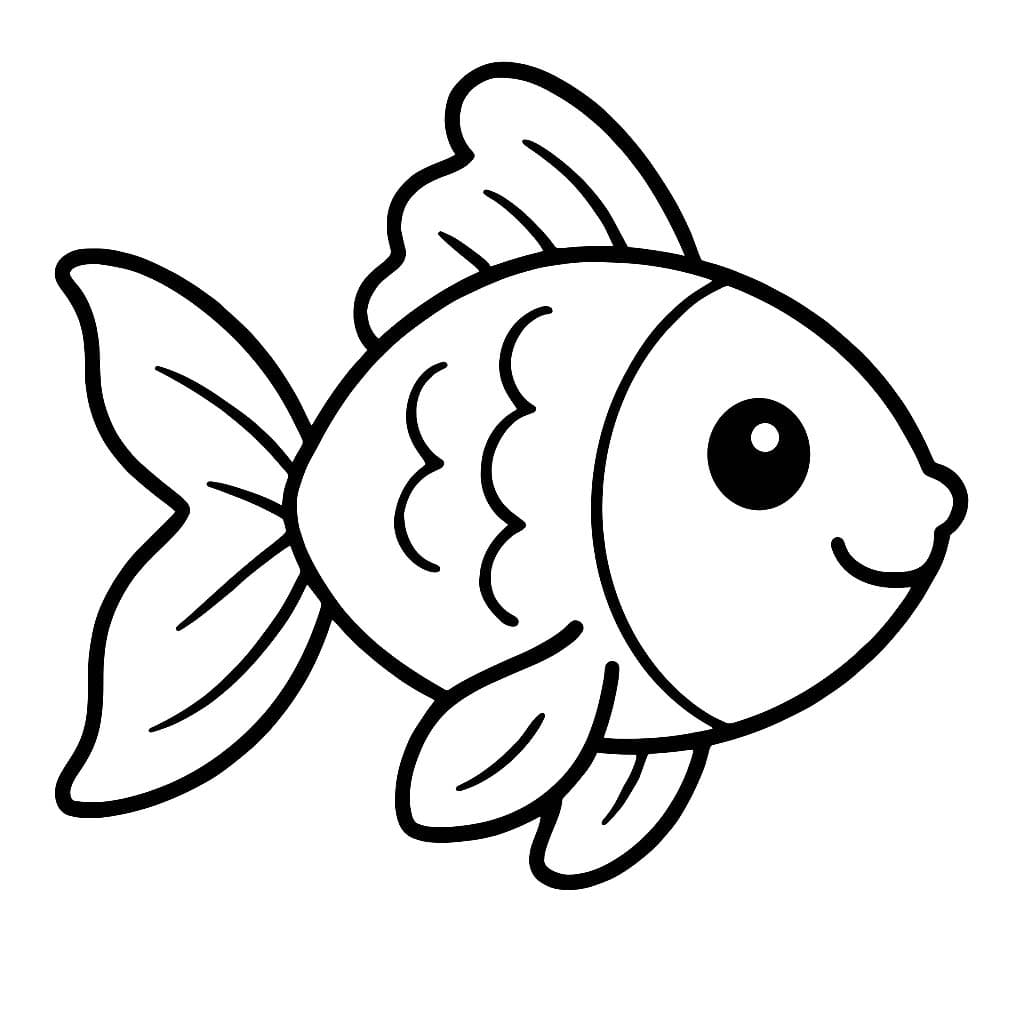 Japon Balığı çocuklar için basit Boyama Sayfası