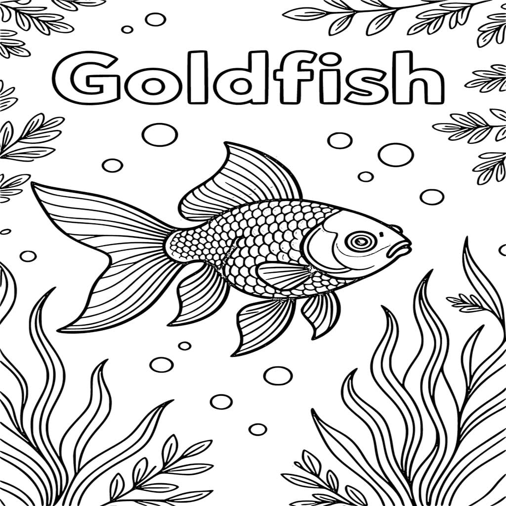 Japon Balığı çocuklar için kolay Boyama Sayfası