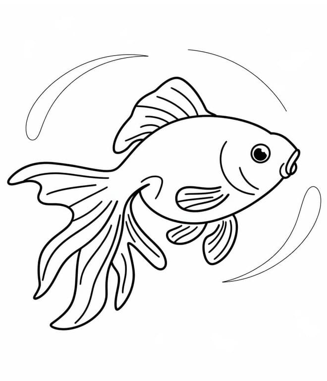 Japon Balığı çocuklar için temel Boyama Sayfası