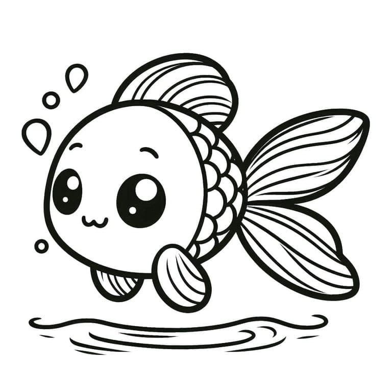 Japon Balığı çocuklar için yazdırılabilir Boyama Sayfası