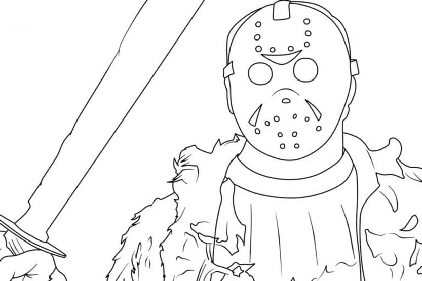 Jason Voorhees Yazdırılabilir Çiz Boyama Sayfası