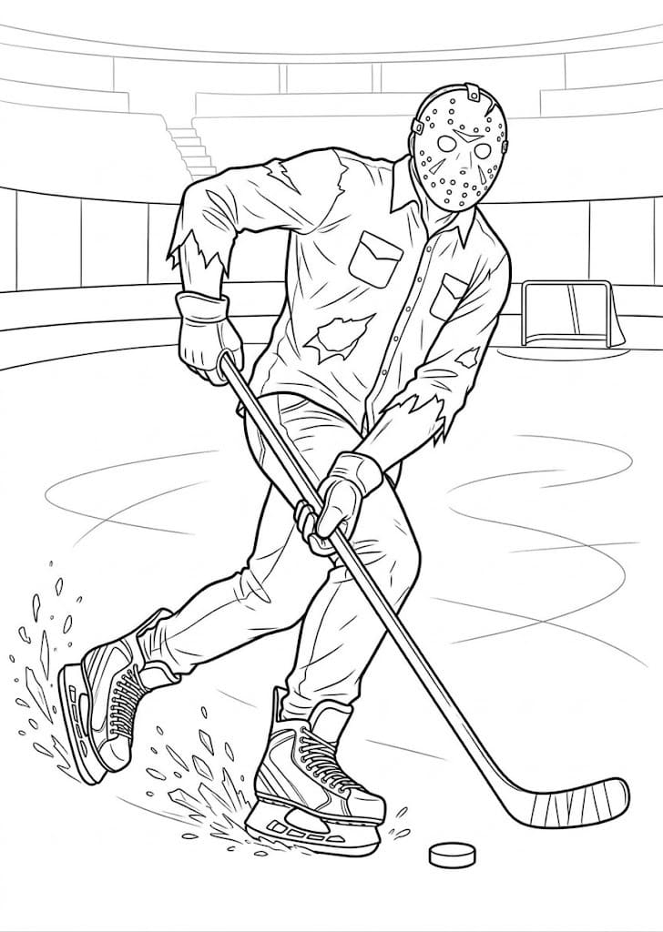 Jason Voorhees ücretsiz yazdırılabilir Boyama Sayfası