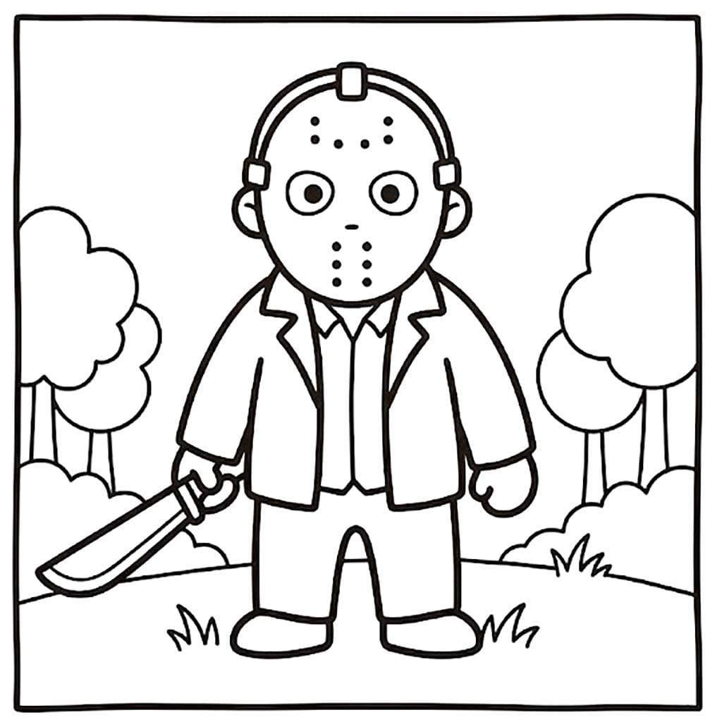 Jason Voorhees ücretsiz Boyama Sayfası