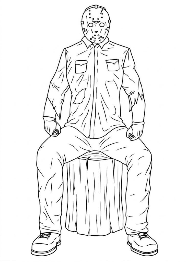 Jason Voorhees yazdırılabilir Boyama Sayfası