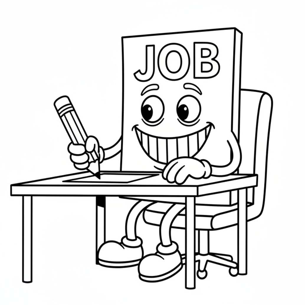 Job Job Job Sahur Görüntü Boyama Sayfası