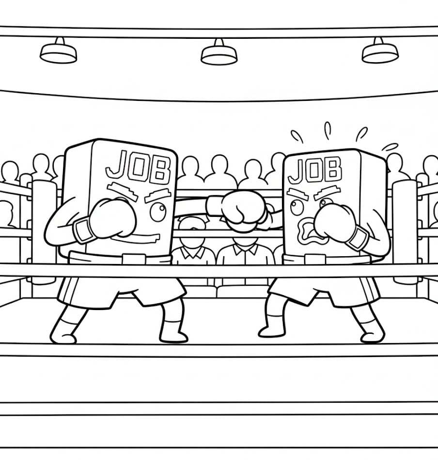 Job Job Job Sahur çizim boks Boyama Sayfası
