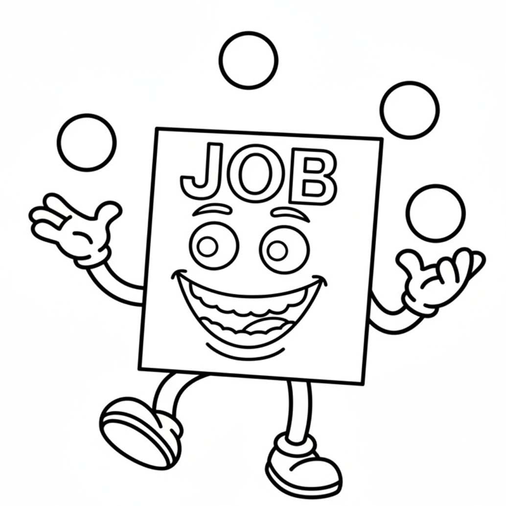 Job Job Job Sahur çizim eğlenceli Boyama Sayfası