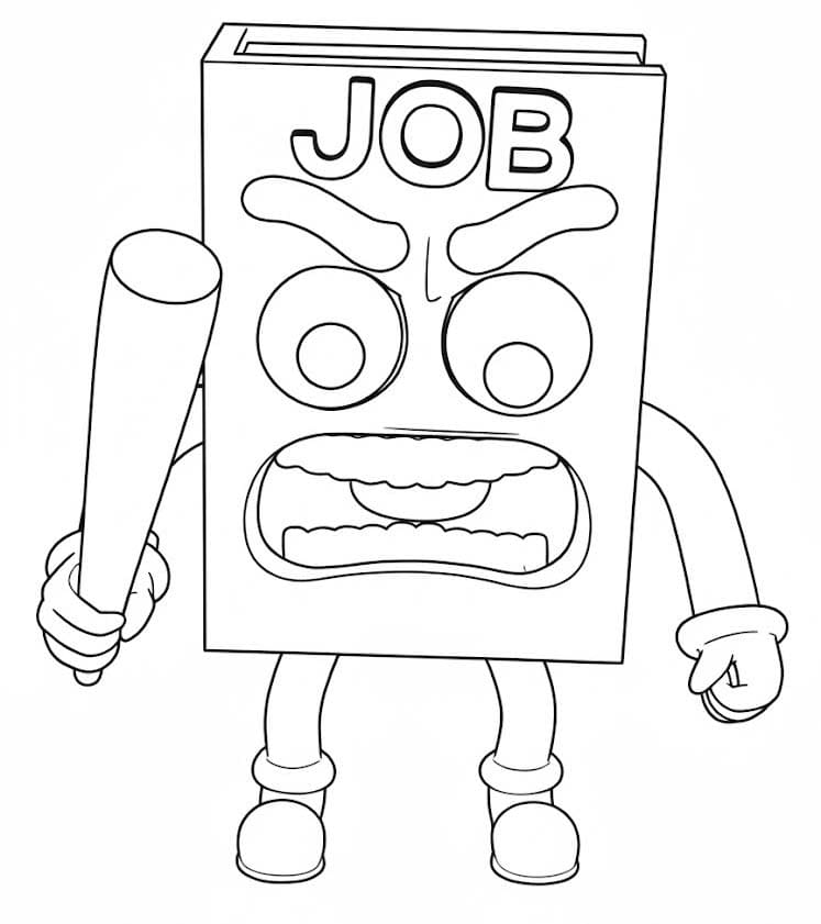 Job Job Job Sahur çizim kaşlarını çatmak Boyama Sayfası