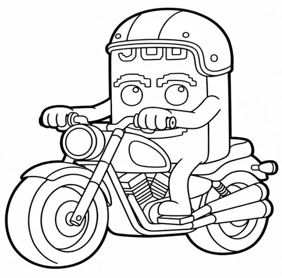 Job Job Job Sahur çizim motosiklet Boyama Sayfası