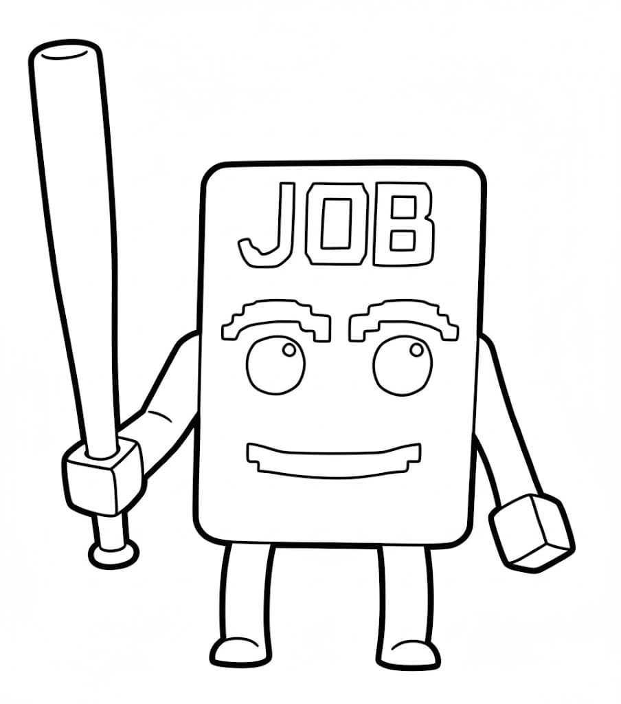 Job Job Job Sahur çizim mutlu Boyama Sayfası