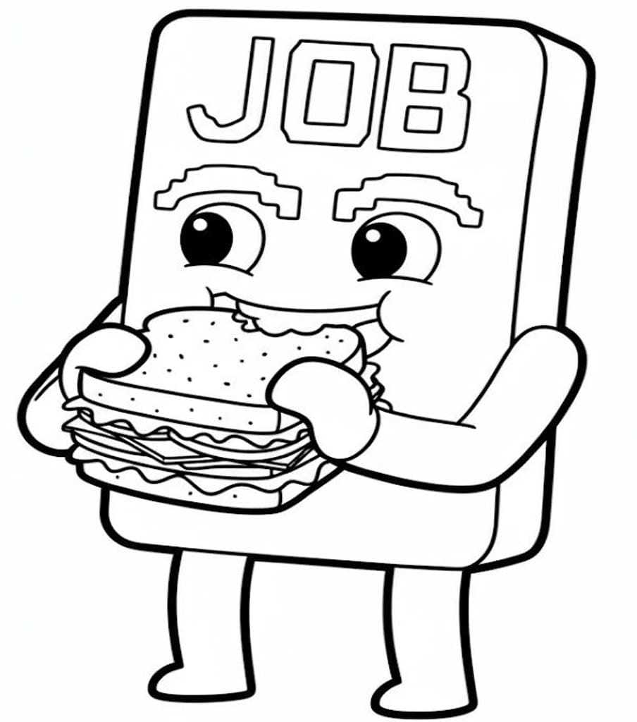 Job Job Job Sahur çizim yemek Boyama Sayfası