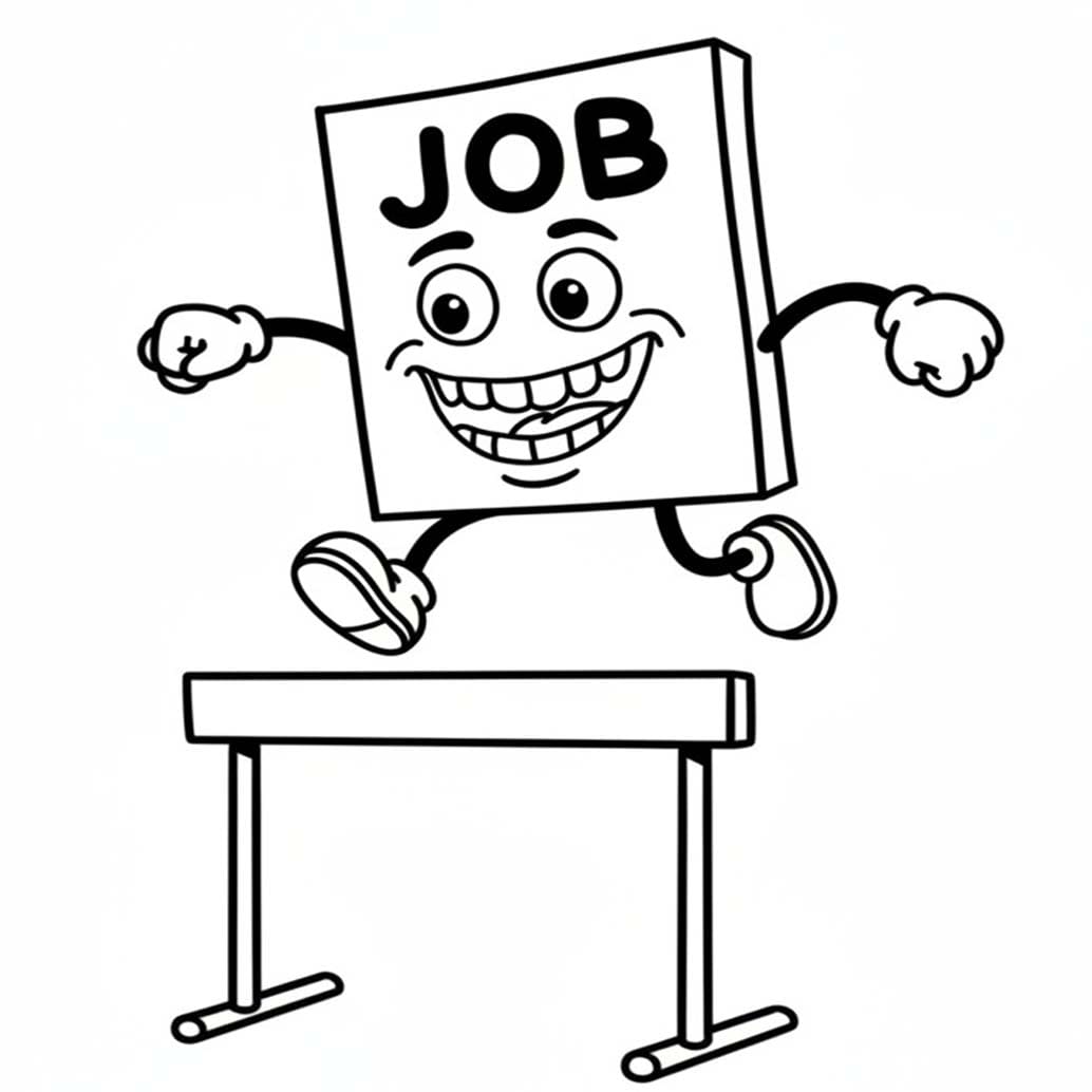 Job Job Job Sahur çizim yüksek atlama Boyama Sayfası