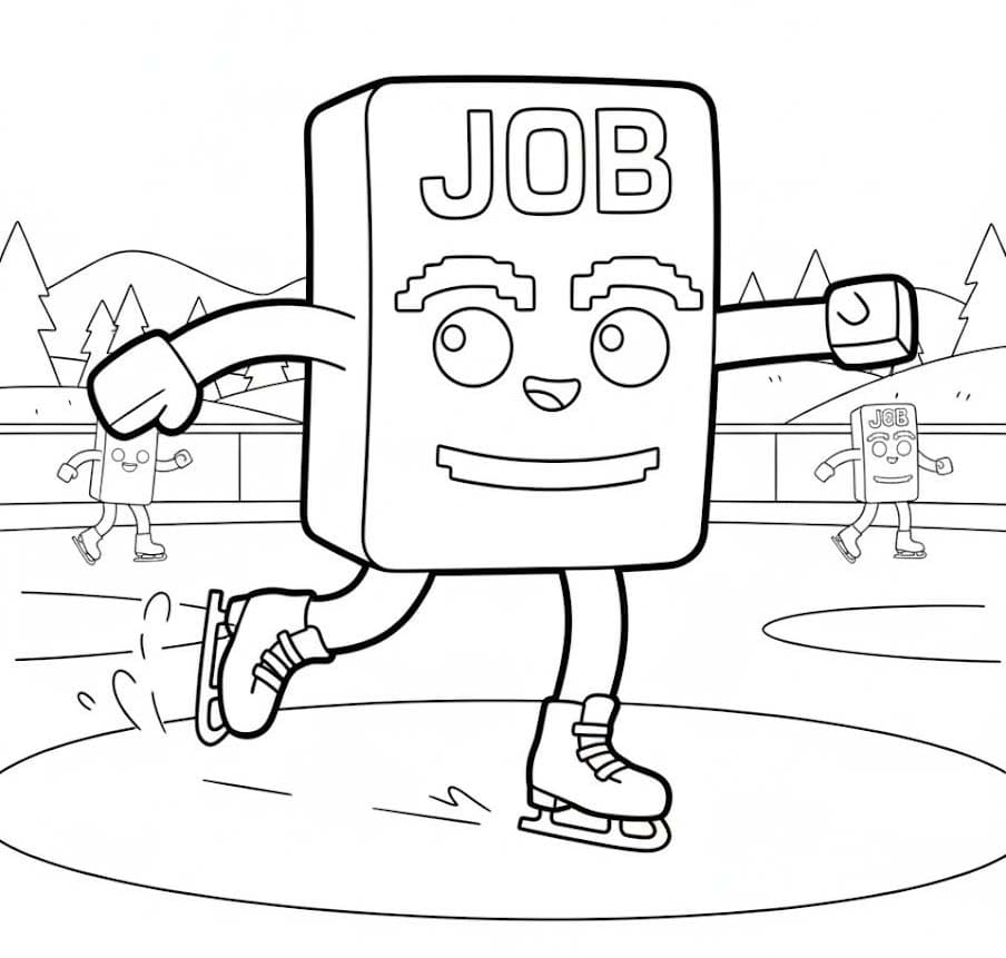 Job Job Job Sahur kolay çizim Boyama Sayfası