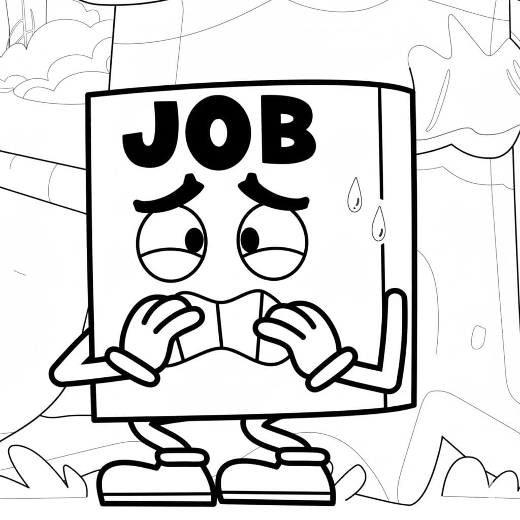 Job Job Job Sahur temel çizim Boyama Sayfası