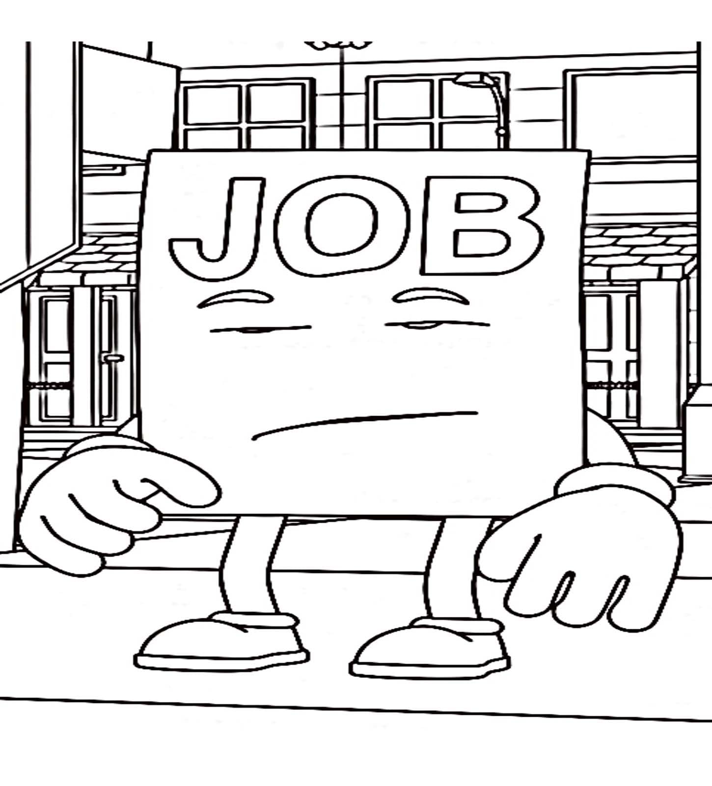 Job Job Job Sahur ücretsiz Boyama Sayfası