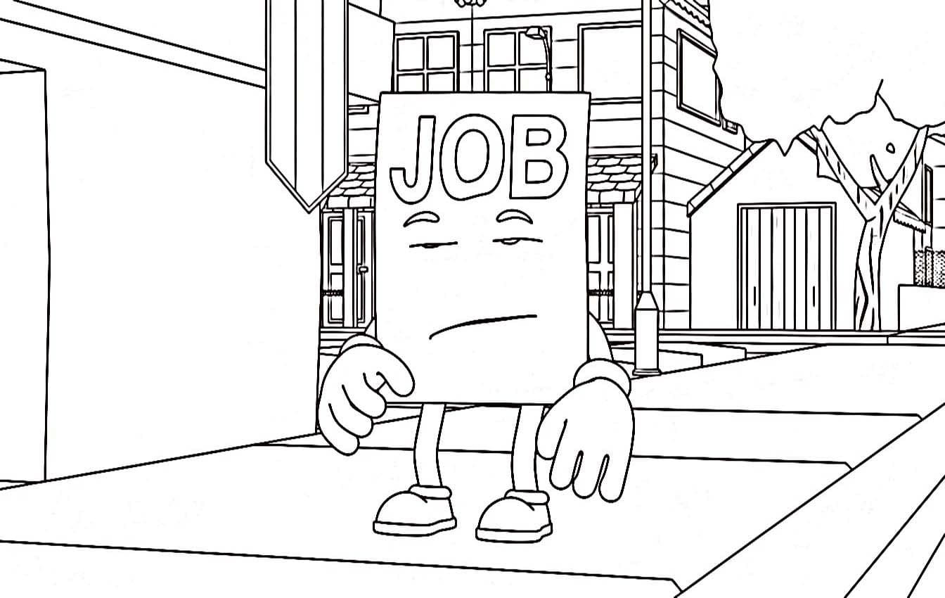 Job Job Job Sahur yazdırılabilir Boyama Sayfası