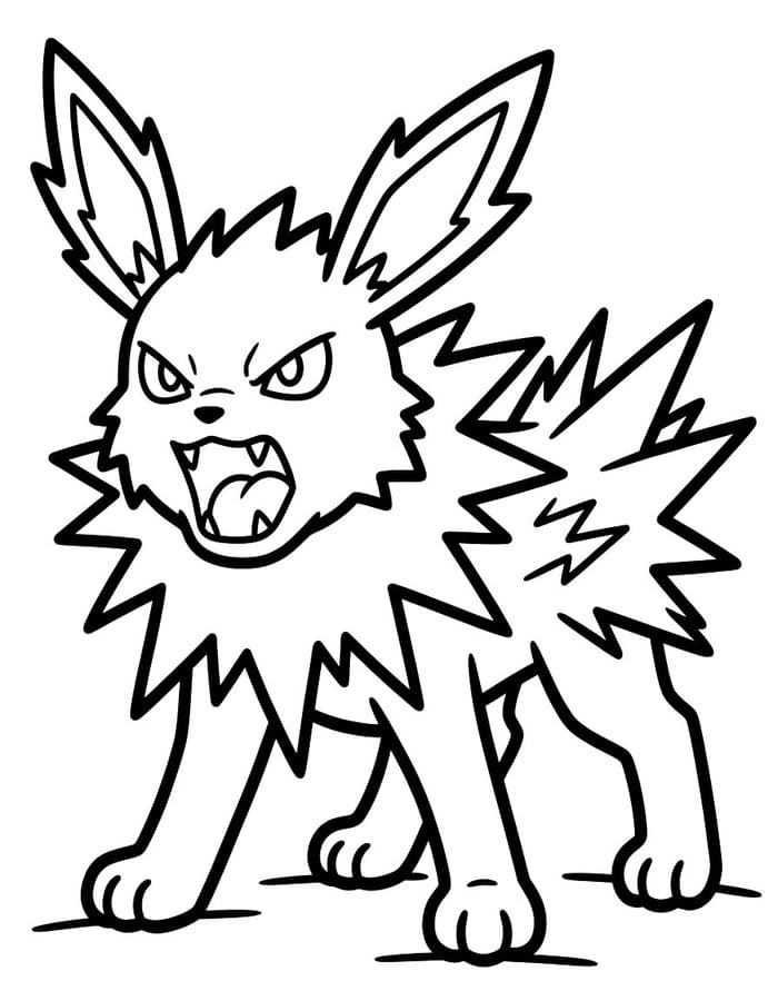 Jolteon Basit Boyama Sayfası