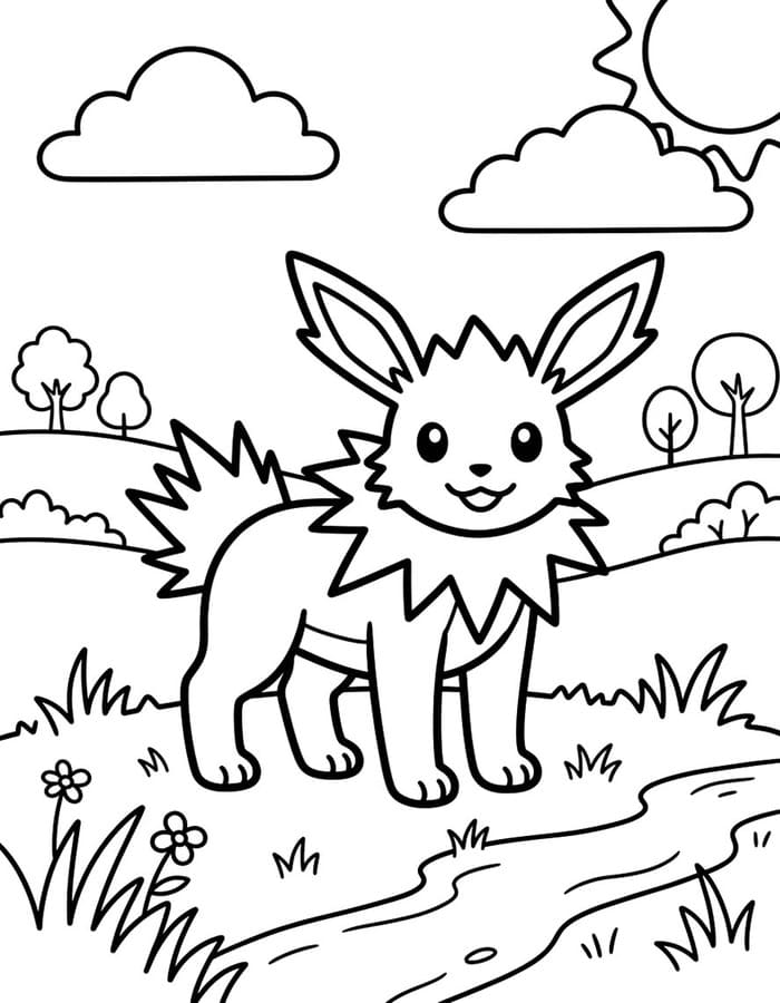 Jolteon resim Boyama Sayfası