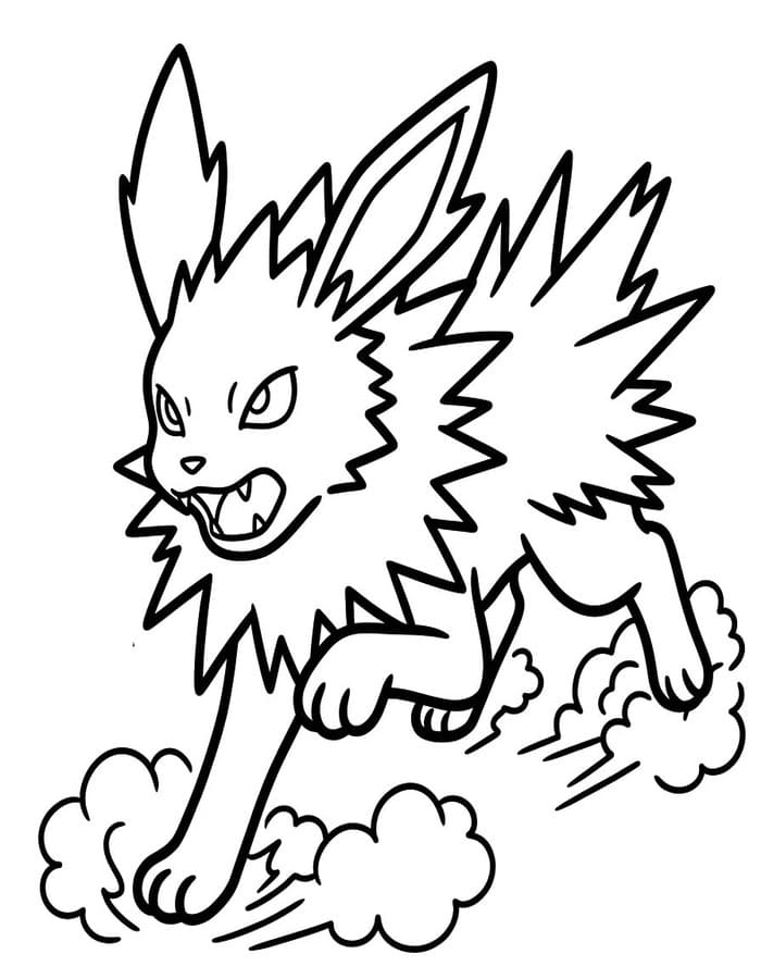 Jolteon ücretsiz yazdırılabilir Boyama Sayfası