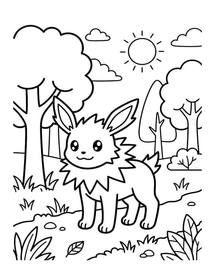 Jolteon yazdırılabilir Boyama Sayfası