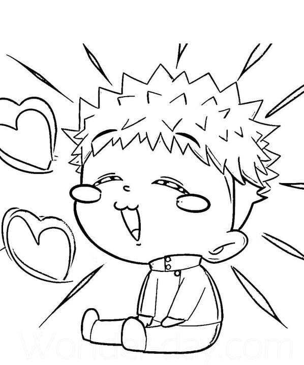 Jujutsu Kaisen çocuklar için kolay Boyama Sayfası