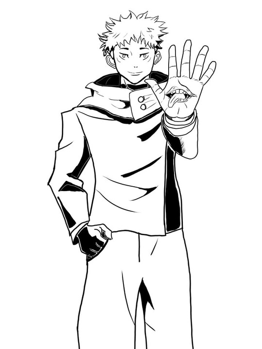 Jujutsu Kaisen çocuklar için yazdırılabilir Boyama Sayfası