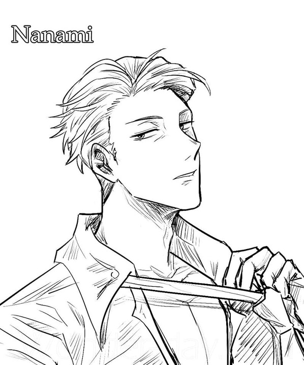 Jujutsu Kaisen ücretsiz temel Boyama Sayfası