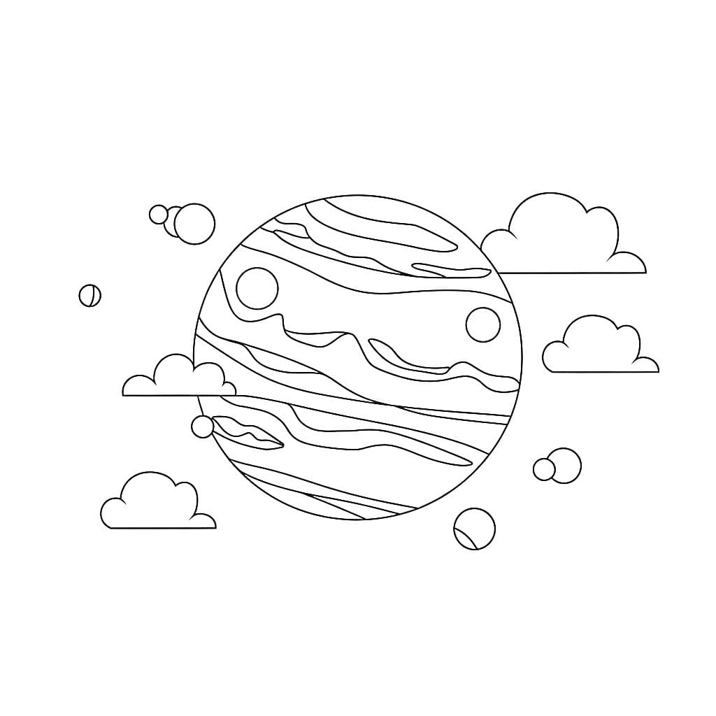 Jüpiter taslağını çiz Boyama Sayfası