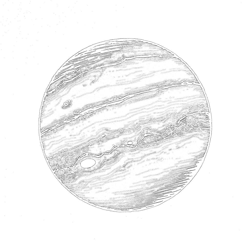 Jüpiter'i çiz Boyama Sayfası